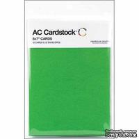 Набор заготовок для открыток и конвертов от AmCrafts - Grass, 12 открыток+12 конвертов А7, цвет зеленый, 12,7x17,78 см - ScrapUA.com