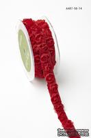 Лента - розочки самоклеющаяся от May Arts - Adhesive/Rosettes, цвет красный, 1,5 см, 90 см