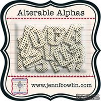 Набор букв из чипборда с рисунком Jenni Bowlin Alterable Alphas - Micro Dot, 36 штук