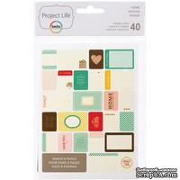 Мини-набор Project Life by Becky Higgins - Themed Cards - Home, 40 шт