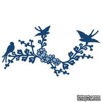 Нож для вырубки от Tattered Lace - Oriental Blue Bird - Веточка с птичками