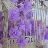 Лента с цветами из шифона, цвет светло-фиолетовый, 6 цветков