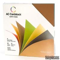 Картон American Crafts - Cardstock Variety Packs - Earthtones, осенние цвета, 30 х 30 см.