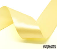 Атласная лента Pale Yellow, цвет желтый, ширина 70,7 мм, длина 90 см