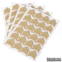 Крафт-уголки, Papper Retro Self Adhesive Photo Corner For DIY Crafts 12.5см x 9см, 1 лист - 24шт.