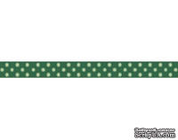 Лента в горошек BoBunny - Evergreen Double Dot, ширина 1 см, длина 90 см