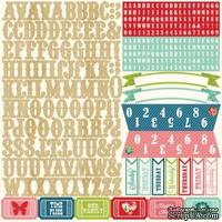 Наклейки - Алфавит от Echo Park - Beautiful Life Collection - 12 x 12 Cardstock Stickers - Alphabet, 30x30