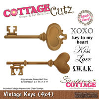 Лезвие CottageCutz - Vintage Keys, 10х10 см, со штампами, коллекция My Little Shoebox