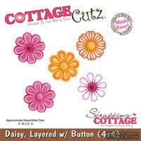 Лезвие CottageCutz - Daisy, Layered w/ Button, 10х10 см