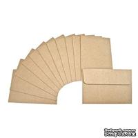 Набор конвертов из крафт-бумаги Canvas Corp Small Kraft, размер 10х7 см, 12 штук