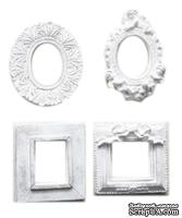 Гипсовое украшение от Melissa Frances - Formal Frames  -  Set of 4.В наборе рамки разной формы. Размер 3,3 см (высота). В наборе 4 шт.