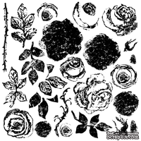 Штампы от IOD - Painterly Roses 12x12 Decor Stamp, 30x30 см