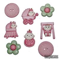 Набор декоративных пуговиц Dress It Up - Baby fun - girl - ScrapUA.com