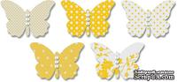 Бабочки из веллума с рисунком Jenni Bowlin Vellum Embellished Butterflies - Yellow, 5 штук, цвет желтый - ScrapUA.com