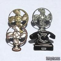 Набор брадсов Eyelet Outlet - Telephone & Fan Brads, 12 штук