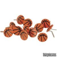 Набор брадсов Eyelet Outlet - Ball Brads Basketballs, 12 штук