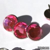 Набор брадсов Eyelet Outlet - Jewel Brads Pink, цвет розовый, 16 мм, 10 штук - ScrapUA.com