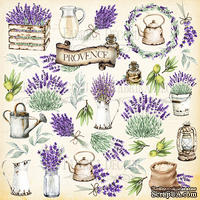 Лист с картинками для вырезания. Набор Lavender Provence, ТМ Фабрика Декору - ScrapUA.com