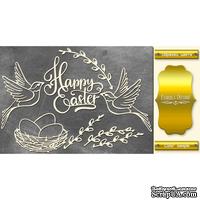 Набор чипбордов Happy Easter 495, цвет золото, ТМ Фабрика Декора