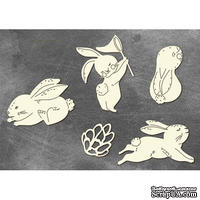 Набір чипбордів Sweet bunny 10х15 см #708, колір молочний, ТМ Фабрика декору