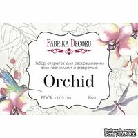 Набор открыток для раскрашивания аква чернилами Orchid, ТМ Фабрика Декора