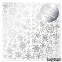 Ацетатний аркуш з фольгуванням Silver Snowflakes 30,5х30,5 см, ТМ Фабрика Декору - ScrapUA.com
