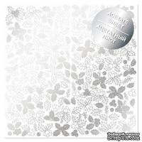 Ацетатний аркуш з фольгуванням Silver Winterberries 30,5х30,5 см, ТМ Фабрика Декору