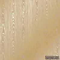 Лист односторонней бумаги с фольгированием Golden Wood Texture Kraft, ТМ Фабрика Декора