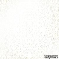 Лист односторонней бумаги с фольгированием Golden Mini Drops White, ТМ Фабрика Декора