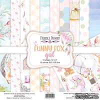 Набор скрапбумаги Funny fox girl 30,5x30,5 см 10 листов, ТМ Фабрика Декора