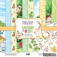 Набор скрапбумаги Safari for kids 20x20 см 10 листов, ТМ Фабрика Декора.