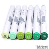 Набор алкогольных маркеров от First Edition - Twin Markers - Greens, зеленые, 6 шт.
