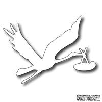 Лезвие Frantic Stamper - Cutting Die - Stork with Baby Bundle - Аист и младенец - ScrapUA.com