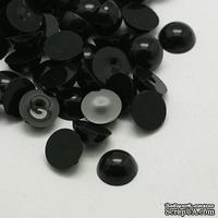 Акриловые кабошоны Black, 6x3мм, цвет черный, 20 шт.