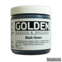 Грунт акриловый от Golden - Gesso - Black 8oz, цвет черный, 240мл - ScrapUA.com