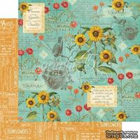 Лист бумаги Graphic 45 - Time to Flourish - August Flourish, размер 30х30 см, двусторонняя