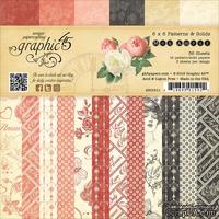 Набор скрапбумаги Graphic 45 - Mon Amour - Patterns & Solids Pad, 15х15 см, двусторонняя, 12 листов