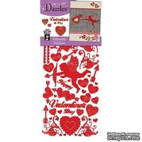 Набор наклеек-высечек HOTP - My Valentine Red Dazzles R/G, размер 10х23 см, 52 шт., цвет красный.