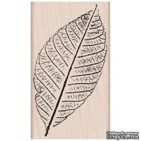 Резиновый штамп Hero Arts - Hand Pressed Leaf, на деревянном блоке