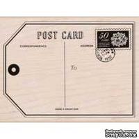 Резиновый штамп Hero Arts - Big Post Card, на деревянном блоке