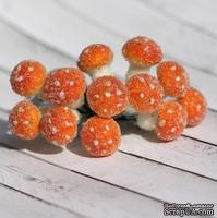 Грибочки оранжевые в обсыпке от Scrapberry's, 12 шт.