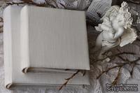 Альбом от Светланы Ковтун в классическом переплете с тканевым покрытием, лен молочный, 20х20 см, 5 разворотов, расст. 7 мм
