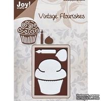 Лезвие Joy! Craft Dies - Vintage - Cupcake & Candle MD - Пироженое со свечой