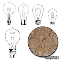 Набор высечек от Maya Road -  Kraft Eureka Light Bulbs - White