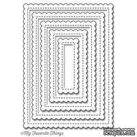 Лезвие My Favorite Things - Die-namics Stitched Mini Scallop Rectangle STAX - ScrapUA.com