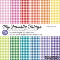Набор бумаги My Favorite Things - Tiny Check Brights Paper Pack, размер 15х15 см, 24 листа.