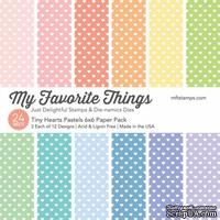 Набор бумаги My Favorite Things - Tiny Hearts Pastels Paper Pack, размер 15х15 см, 24 листа.