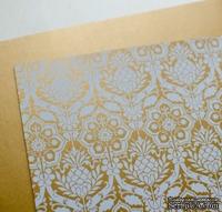 Лист дизайнерской бумаги с рисунком Роскошно 1, цвет Античное золото, А4