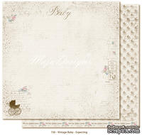 Лист двусторонней скрапбумаги от Maja design - Vintage Baby - Expecting, 30х30 см
