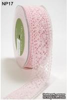 Лента от May Arts - Crochet Ribbon, цвет розовый, 3,8 см, 90 см